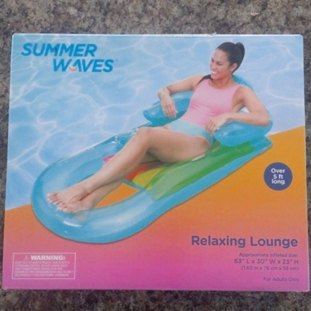 NEW SUMMER WAVES RELAXING LOUNGE POOL TOY LAKE FLOATY RAFT